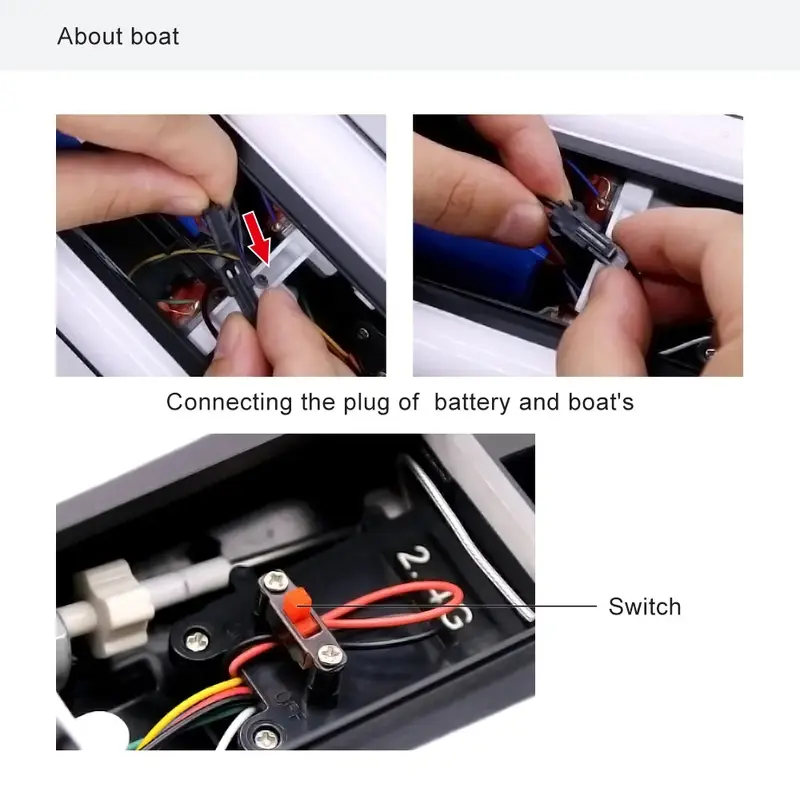 Thuyền Cao Tốc, B8, RC 2.4GHz, Mẫu Chống Nước, Thuyền Cao Tốc Đua Điện, Động Cơ Kép, Tốc Độ 25km / h, Đồ Chơi 4