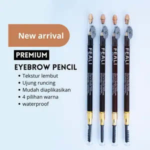 [BPOM] FEALI Pensil Alis dengan Spoolie dan Serutan / Celak / Feali Eyebrow Pencil Waterproof