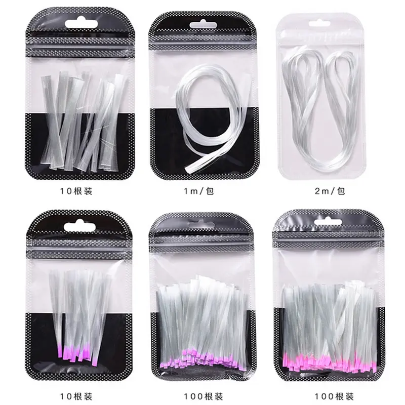 10/20/50pcs Professional Fiberglass Nail Extension Glass Fiber for Nail Silk Extension Form Acrylic Tips Nail Salon Fibernail