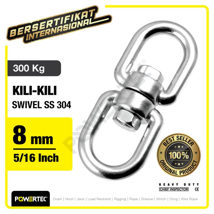 Gambar Swivel SS 304 / Kili kili 8mm - 5/16" POWERTEC dari powertec id Kota Administrasi Jakarta Pusat Tokopedia