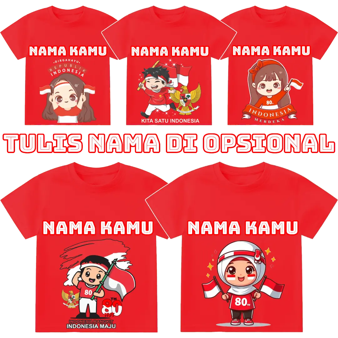 Kaos anak kemerdekaan 17 agustus 1-12tahun REQ NAMA