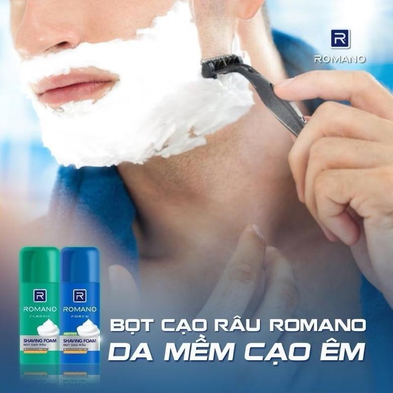 Product Introduction of Kem Bọt Cạo Râu Romano 175ml hương Classic / Force 10