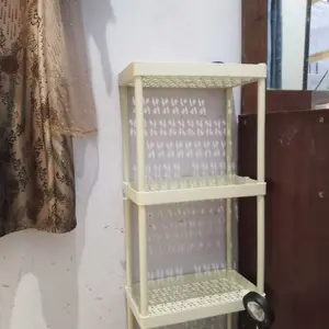 (LR)Rak Troli 4 Susun/Rak Dapur/ Rak Serbaguna Rak Model Segitiga Plastik Kokoh Kuat