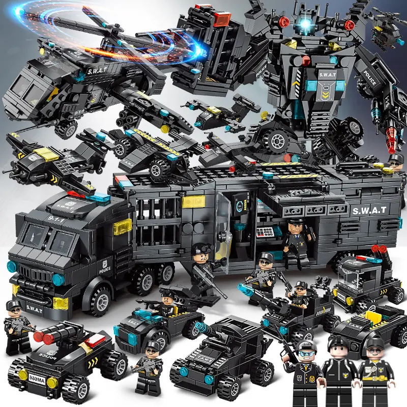700+Pcs SWAT City Police Building Blocks Toys for Kids Boys - Compatible with Lego lego display