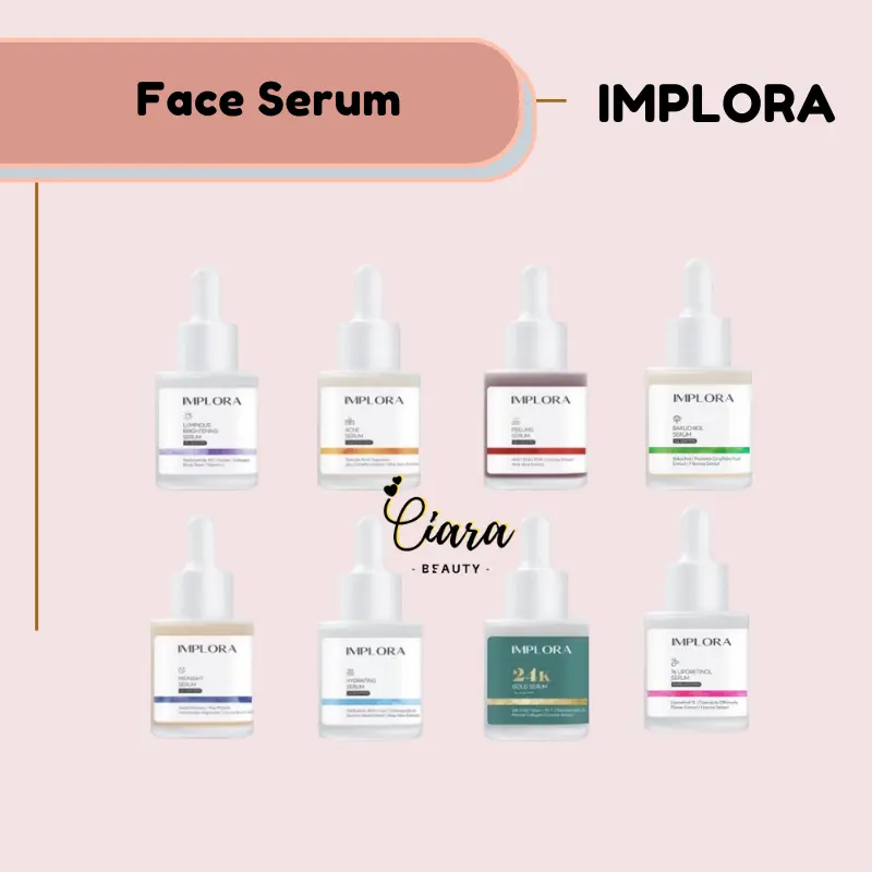 Implora Serum Wajah Acne / Luminous Brigtening / Peeling / Midnight / Hydrating / 24K Gold/ Bakuchiol/ 1% Liporetinol