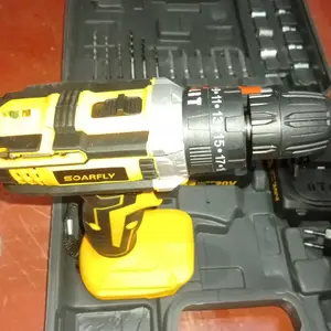 【2026 & Gajian Sale  】 SOARFLY 1588VF Mesin Bor 2Baterai 1800r/min Cordless Drill lmpact Electric BatteryScrewdriver Wall 3 Mode Screwdriver Hammer DrillBits torsi