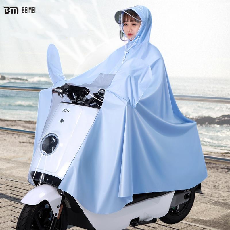 Áo mưa đi xe máy bộ người lớn trùm toàn thân pvc trong suốt cao cấp nam măng tô nữ 1 người Cao Su