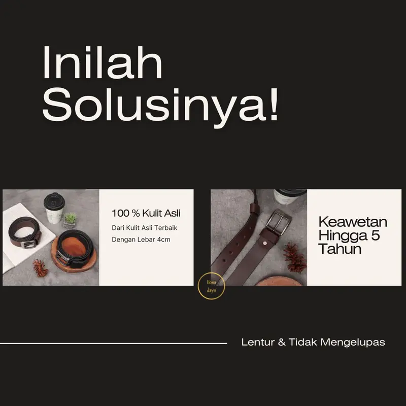 Gesper Kulit Pria Original 100% Ikat Pinggang Kulit Sabuk Kulit Gesper Kulit Pria Ikat Pinggang Pria Kulit 3