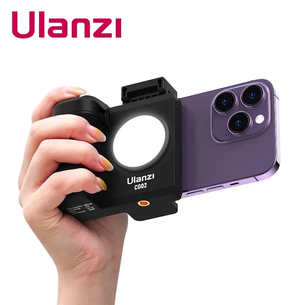 ULANZI CG02 CapGrip II Wireless Bluetooth Remote LED Light Phone Holder Grip Smartphone Selfie