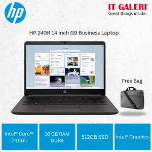 Laptop HP 240R G9 B98QQPC - INTEL CORE 7-150U/16GB/512GB/14.0 FHD/WIN11+OHS2024/DARK ASH SILVER