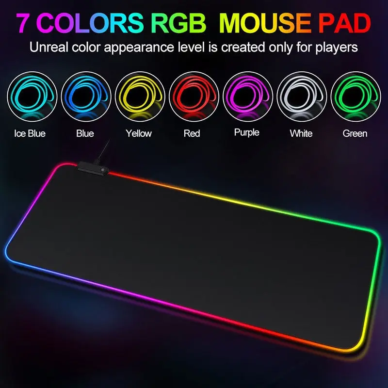 Mousepad RGB Colorful Waterproof Mouse Pad Office Table mat Keyboard Mat Gaming Mouse Pad Computer