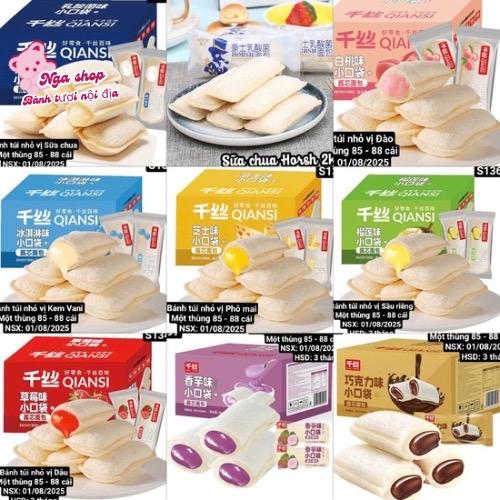 (Vị Mới)Thùng 1kg 2kg sữa chua mẫu mới mix 9vị (sữa chua ông già _vani_dâu  - kem - phô mai )date mới (86-88 bánh) Thức Ăn Food