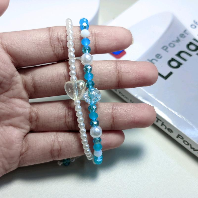 Snow White bracelet | Gelang manik manik tali serut 2 layer aestethic bracelet by sweetlist gelang mutiara aesthetic 4