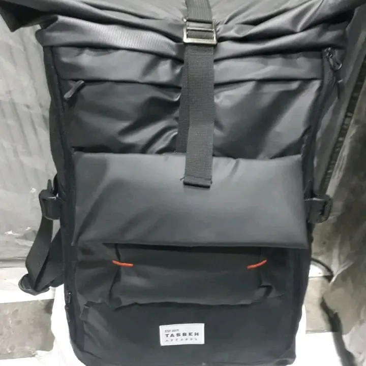 tas sekolah tas kerja tas Hitam Ransel Backpack tasselempang silver - db5858 2