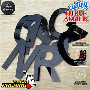 PERHURUF Cutting Huruf Akrilik Timbul 10cm Tebal 2mm Untuk Hiasan Dinding Kantor Usaha Toko