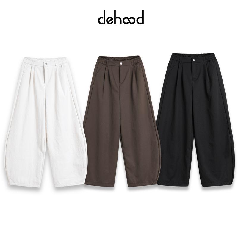 Quần Kaki ống rộng cong Dehood form rộng chất kaki mềm mịn không nhăn cạp khoá chun