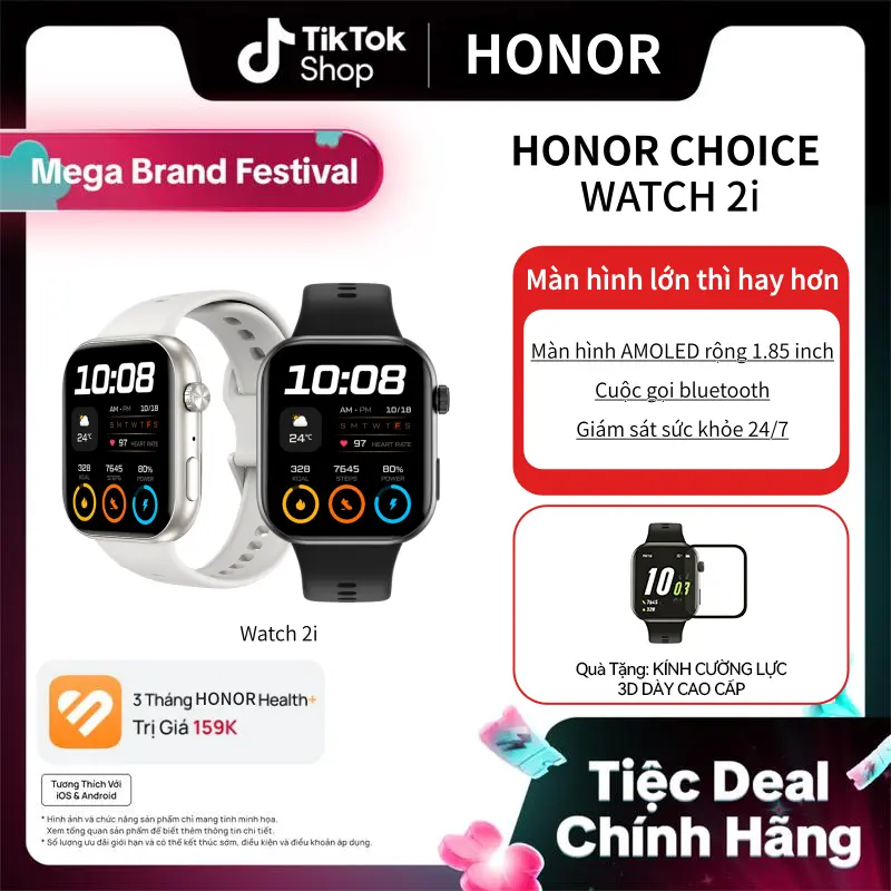 【HONOR MALL】Đồng hồ thông minh | HONOR Watch2i | 109 chế độ thể thao | Theo dõi sức khỏe toàn diện | Thời lượng pin lên đến 14 ngày | Chống nước 1 ATM, IP68 | Tương thích hệ điều hành Android và iOS | Người quản lý đồng hành tận tâm của bạn