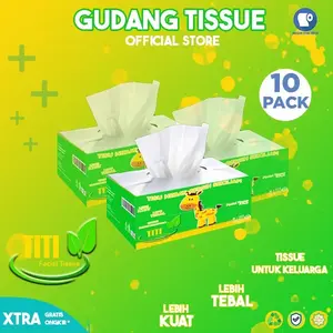 Tisu Wajah TITI 2 Ply 180 Helai Paket 10 Pcs - 100% Serat Alami dan Tanpa Bahan Kimia Berbahaya - Pembersih
