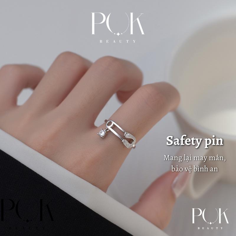  【Safety pin Nhẫn Nữ Thiết Kế Ghim An Toàn Nhẫn Mặt Dây Chuyền Tua Rua Được Làm Bằng Thép Titan Không Gỉ Hoặc Làm Mờ Chất Lượng Cao Nhẫn Kẹp Giấy Chống Thấm Nước Thích Hợp Cho Mọi Người Nhẫn Có Thể Điều Chỉnh Kích Thước Mở 