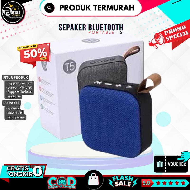 Speaker Bluetooth Portable T5 Speaker Mini Spiker Blutut Wireless Bass ...