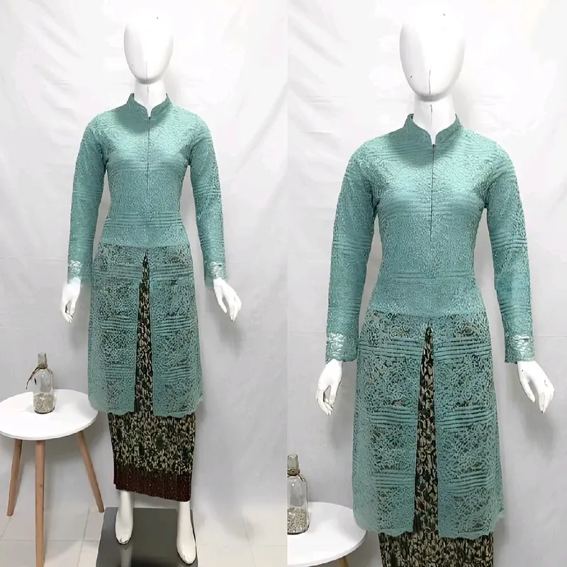 Atasan Kebaya Tunik Brokat Modern Baju Kondangan Panjang Brukat Malika 1