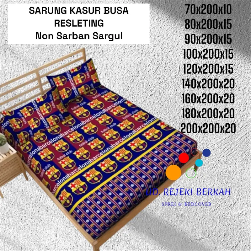 Sarung Kasur Busa Resleting Polyester Halus & Lembut Kain 200/180/160/140/120/100/90/80/70 Non Bantal Guling Non Bedcover 4