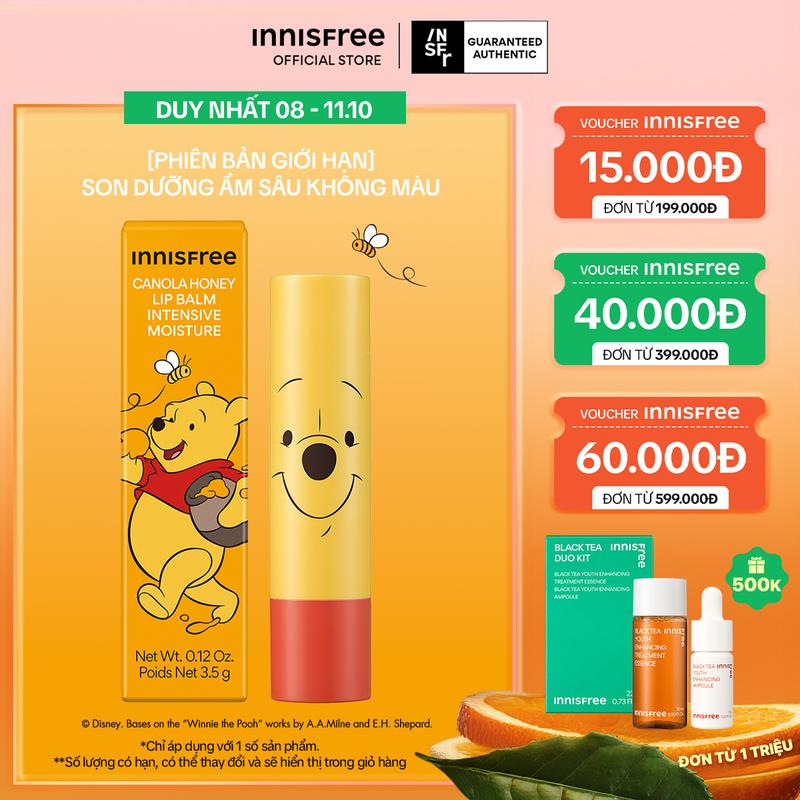 [PHIÊN BẢN DISNEY] Son dưỡng ẩm sâu không màu INNISFREE Canola Honey Lip Balm Deep Moisture 3.5g