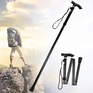 Tongkat Hiking Lipat Trekking Pole Aluminium Alloy - Z4 - Black