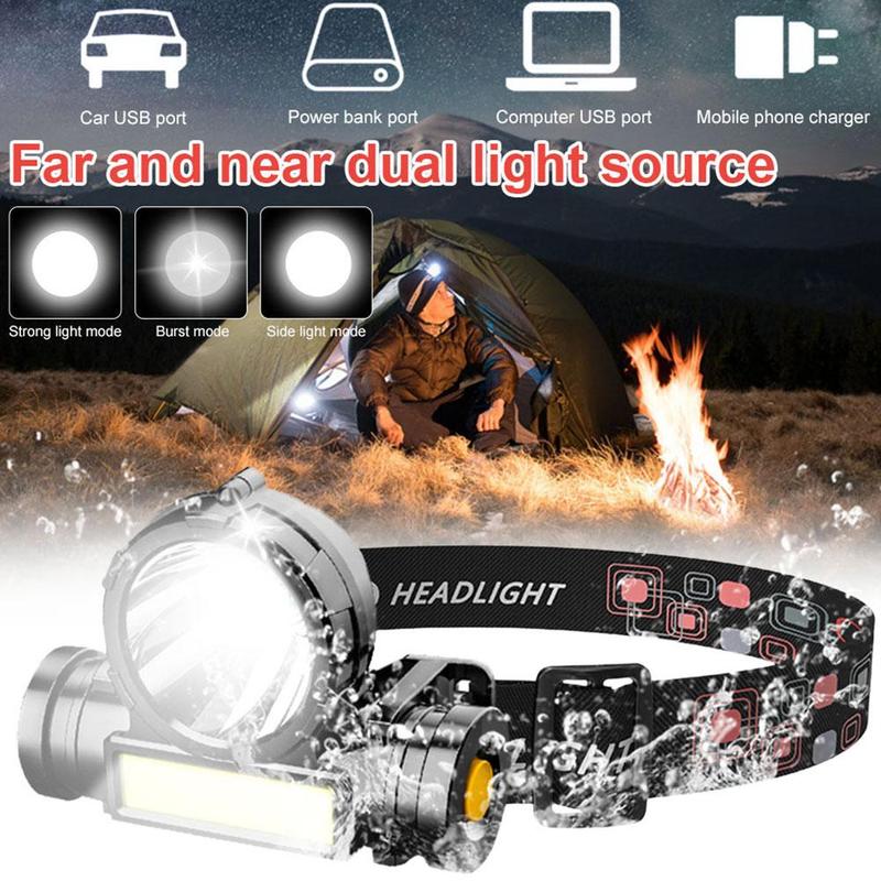 Product Introduction of Lampu depan luar yang berkuasa, lampu suluh pengecasan COB, lampu memancing LED yang kuat, lampu suluh kepala 22