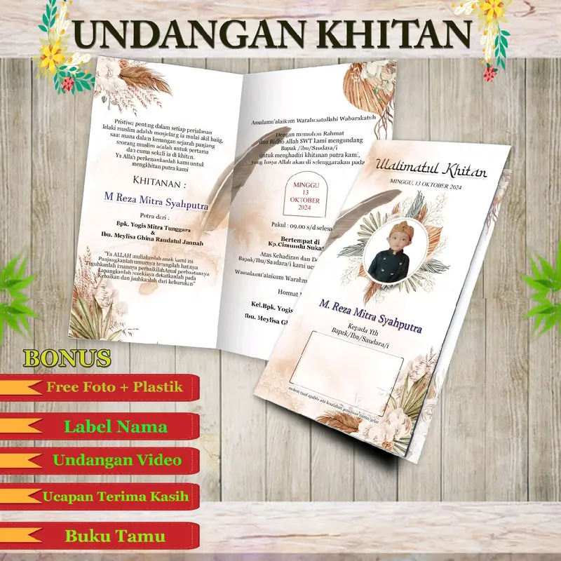 Undangan khitan, khitanan,  sunatan (harga per 100pcs) 0