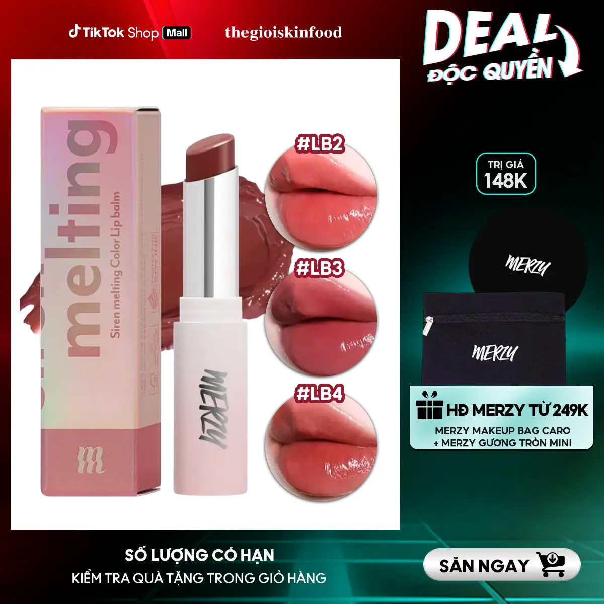 [NEW] Son Dưỡng Trang Điểm Có Màu Merzy Siren Melting Color Lip Balm 3g Cosmetic Mỹ Phẩm Women Nữ Son Môi