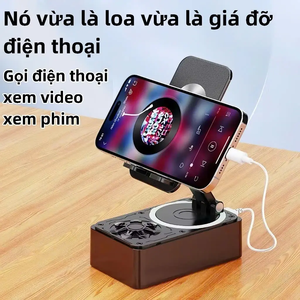 (Loại 1)Loa bluetooth 3 trong 1 tích hợp sạc dự phòng giá đỡ điện thoại chống trượt có thể gập lại tiện lợi Điều chỉnh