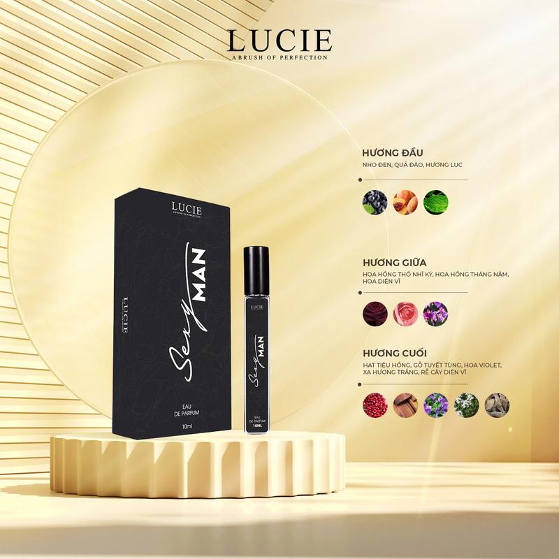 LUCIE Perfume - Nước hoa Nam Sexy Man 10ml hương thơm tươi trẻ, phóng khoáng, lưu hương dài lâu