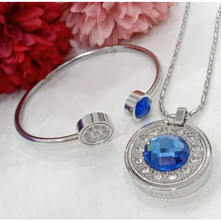 [PROMO TERBARU] 1 SET Kalung Kesehatan Quantum Pendant Permata Bio Energy - Gelang + Kalung+ Box + Sertifikat Card Original - COD [ Bayar di Tempat ] 0