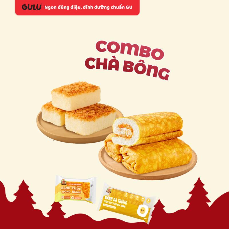  Combo 2 Hộp Bánh Da Trứng Vàng Và Bánh Ruốc Bồng Bềnh Food Cake Thức Ăn 