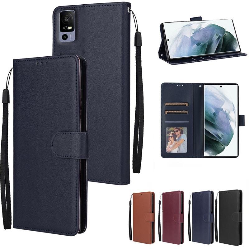 Leather Casing Kulit untuk Sharp Aquos V6 5G Flip PU Dompet Keranjang Slot Siaga Menutupi Kasus Ponsel 4