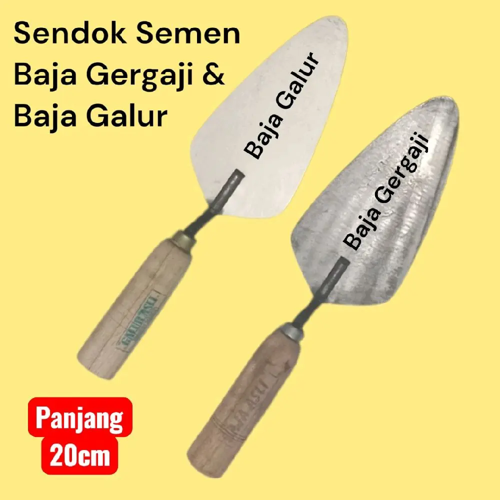 Cetok Semen Baja - Sendok Semen Baja Galur & Baja Gergaji Ukuran 20cm