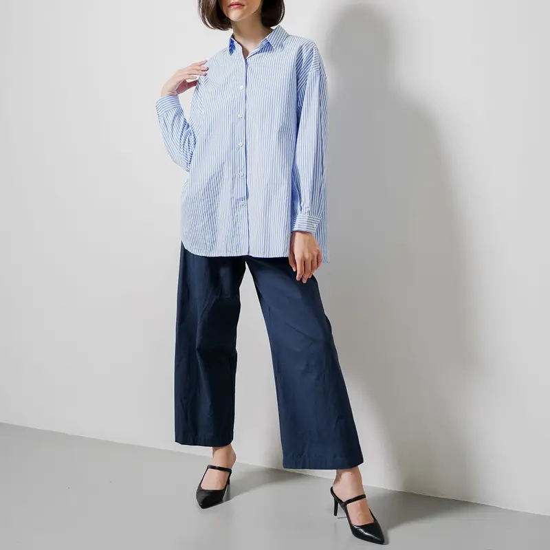 This Is April Atasan Kemeja Motif Casual Wanita Stripe Arlet Top 1