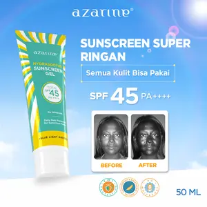 [Twin Pack Gel] Azarine Hydrasoothe Sunscreen Gel SPF45 PA++++ 50 ml Berminyak Box Wajah  Facial  Sunscren  Sunblock Berminyak