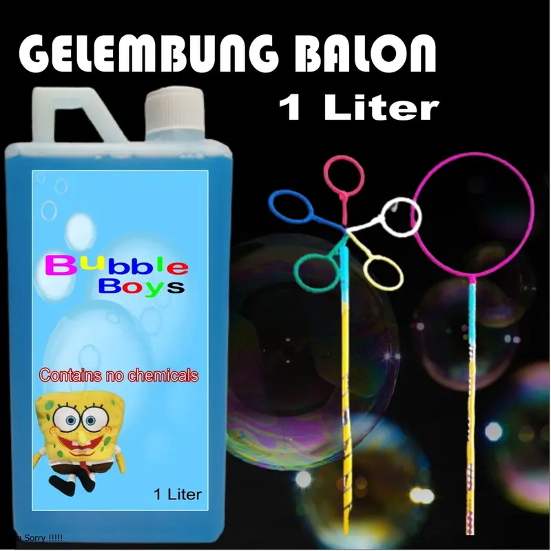 Mainan Anak Gelembung Balon + Stick Tidak Berbahaya terhadap Kulit 1 Liter 2