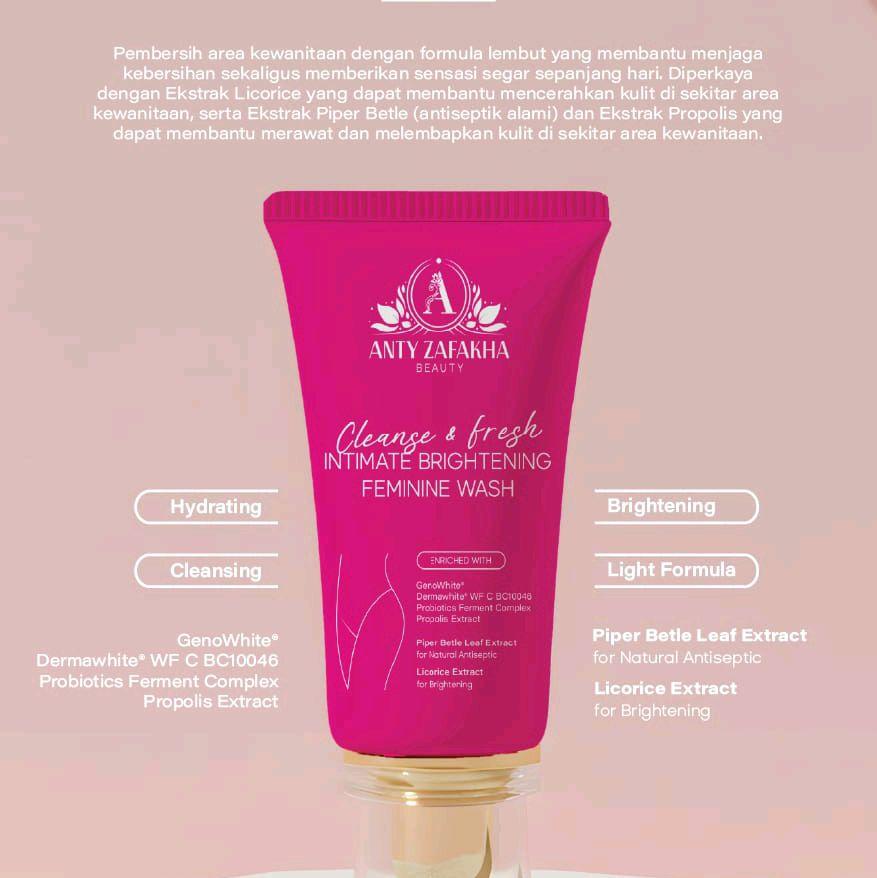 Anty Zafakha Beauty Pembersih Kewanitaan Anty Zafakha Beauty dengan Ekstrak Licorice & Piper Betle untuk Mencerahkan & Melembapkan