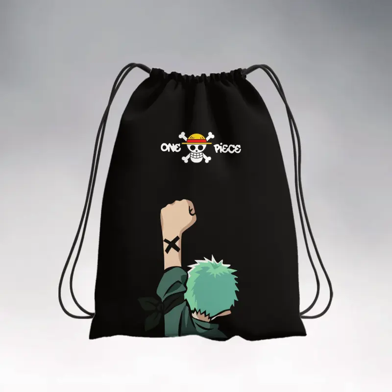 Tas Serut Stringbag Drawstring Anti Air | Tas Serut Kain Tebal | Tas Sekolah Olahraga | Tas Serut Hitam Printing | Tas Kerut 8