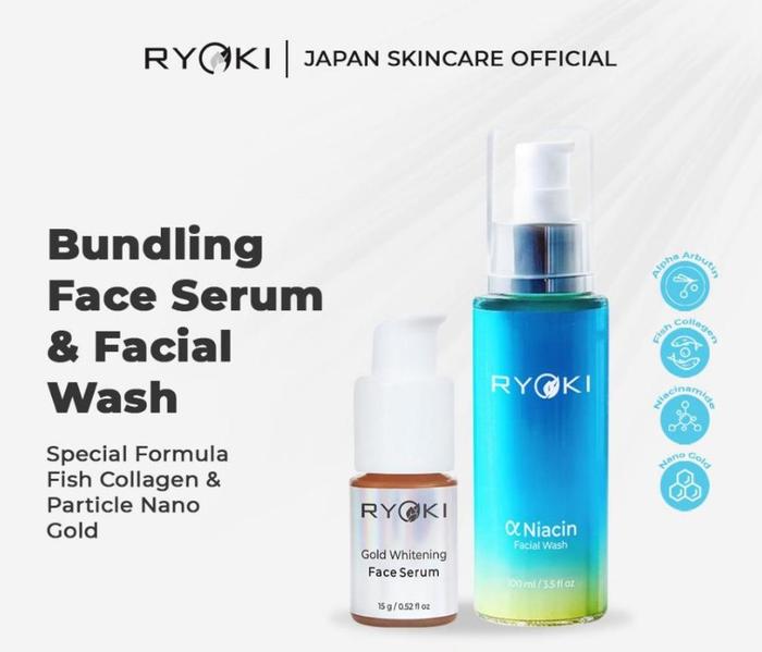 Gambar Bundling Serum dan Facial Wash Kotoran Membersihkan dari Ryoki Japan Skincare_NEW Kota Administrasi Jakarta Timur Tokopedia