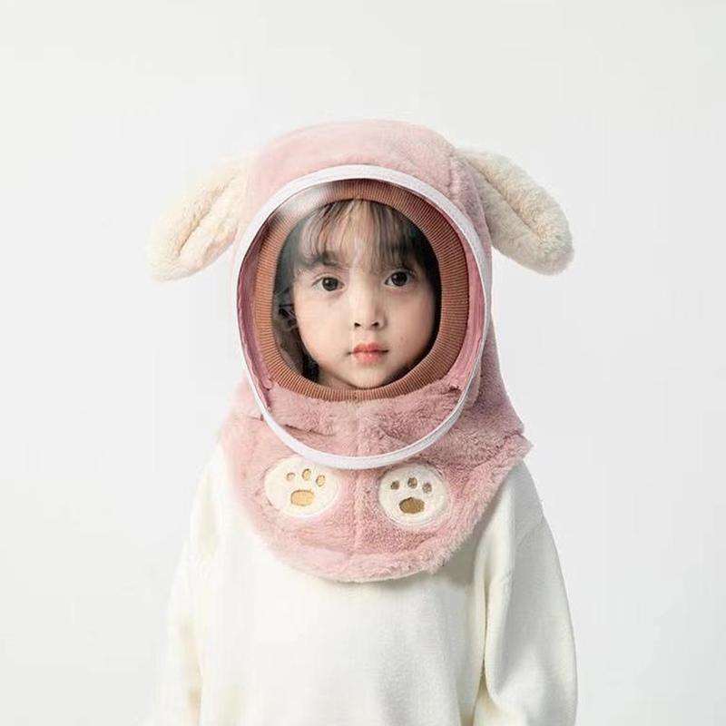 Product Introduction of Windproof Winter Warm Ear Protection Hat Thick Face Cover Hat Cute Rabbit Ear Cap For Boys And Girls 21