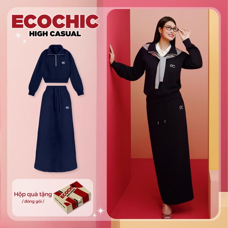 Set Bộ Chân Váy Dài ECOCHIC Set Đồ ĐÔng Chân Váy Cá Tính Chất Liệu Cao Cấp Chính Hãng Ecochic B194