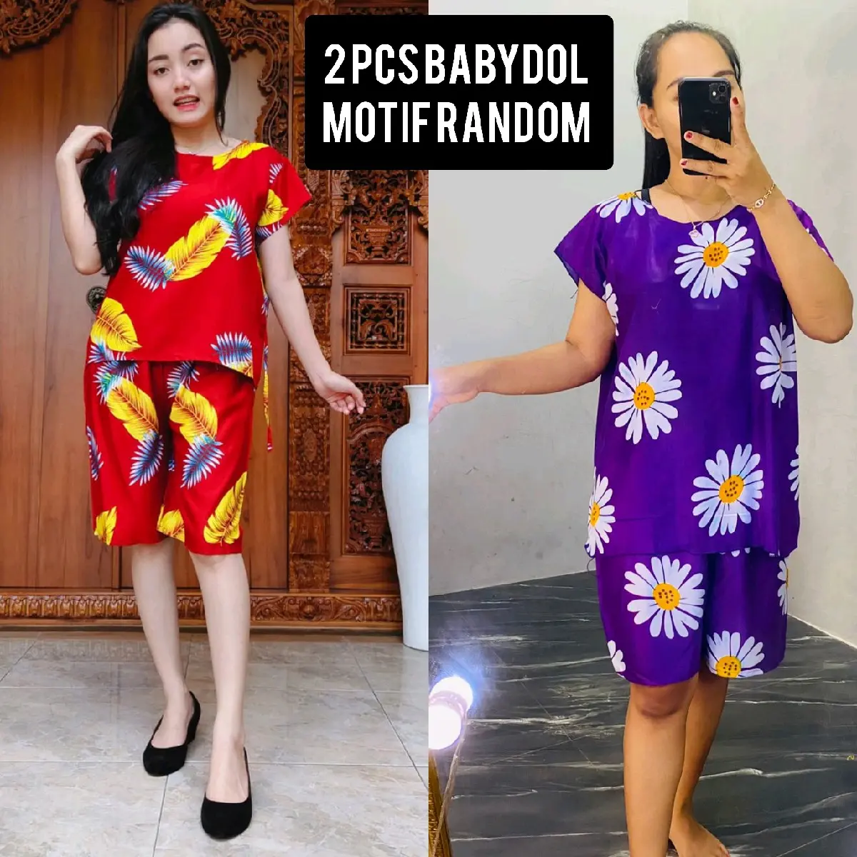 BABYDOL ISI 2 PCS PENDEK RAYON ADEM NYAMAN DIPAKAI Santai Celana Tidur Cantik