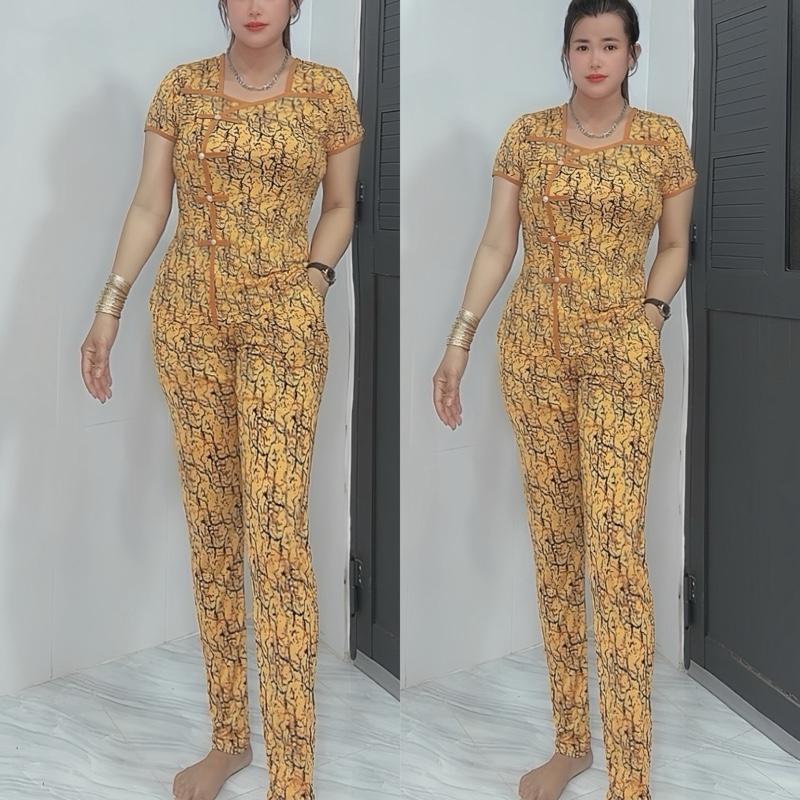 SÉT BỘ THUN ATI ,QUẦN DÀI ỐNG ÔM.SIZE 48-85KG đồ bộ nữ.đồ bộ may sẵn giá rẻ.đồ bộ thun Women.đồ bộ Tâm Đan Voi Áo Top Polo Sọc Kẻ 6