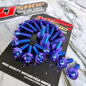 Baut M5 x 15 drat 8 panjang 1,5cm titanium model big head baut visor aerox body cb 150 body ninja harga 1 pics universal motorcycle