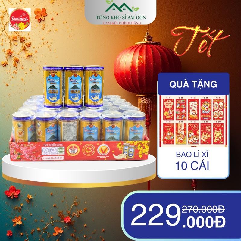 1 THÙNG NƯỚC YẾN SÀO ĐÓNG LON STARTNEST GIẢI KHÁT 30 LON - DUNG TÍCH LON 200ML TỔ YẾN THIÊN NHIÊN TỪ NGUỒN YẾN KHÁNH HOÀ