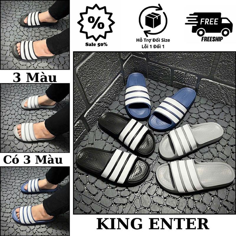 Mall [ Deal Mở Bán ] Dép ADS 3 Sọc Mẫu Mới Đúc Nguyên Khối•Chất Liệu EVA Cao Cấp•Chống Trơn Trượt•Chống Thấm Nước•Full Size 38-43•Dép Nam Nữ Unisex Đẹp Hottrend 2025•Có Hỗ Trợ Đổi Size có quai Slippers nhẹ trắng đen ngang cấp